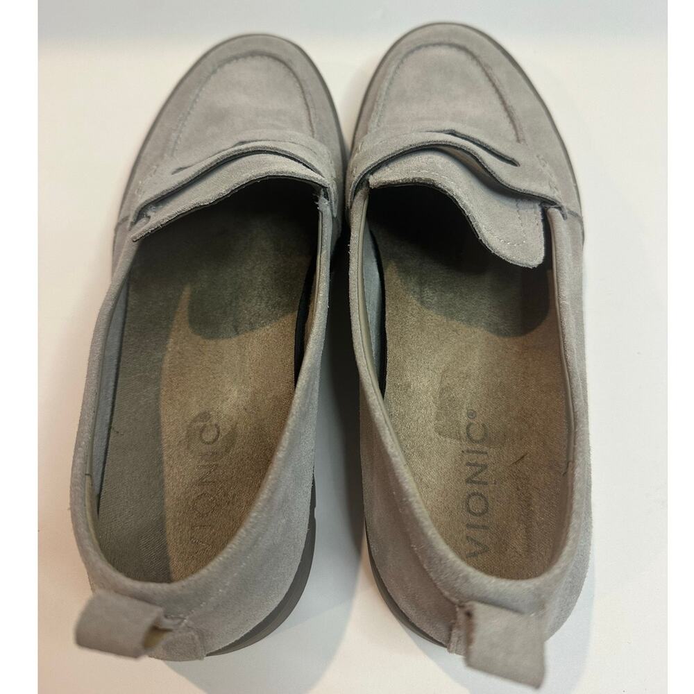 Vionic Uptown Suede Loafers Women’s Size 9 Gray Slip On Comfort Shoes Orthotic - Picture 9 of 9